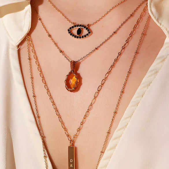 Dopamine Stainless Steel Titanium Steel Necklace With Twelve Star Stone Zircon 18K Colorpreserving Fresh Pendant Electroplating Minimalist Style