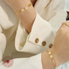 Double Chain Geometric Smiley Bracelet For Women Electroplated Titanium Steel Minimalist Jewelry
