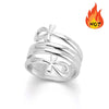 Double Coil Cross Ring Copper 18K Gold Plated Geometric Style Jewelry For Men And Women