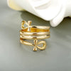Double Coil Cross Ring Copper 18K Gold Plated Geometric Style Jewelry For Men And Women