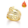 Double Coil Cross Ring Copper 18K Gold Plated Geometric Style Jewelry For Men And Women