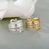 Double Coil Cross Ring Copper 18K Gold Plated Geometric Style Jewelry For Men And Women