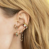 Double Ear Holes S925 Sterling Silver Circle Earrings With Chain Pendant And Ear Buckle U Shape Platinum Or 18K Gold Electroplated For Women