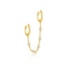 Double Ear Holes S925 Sterling Silver Circle Earrings With Chain Pendant And Ear Buckle U Shape Platinum Or 18K Gold Electroplated For Women