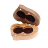 Double Heart Black Walnut Solid Wood Jewelry Storage Box Creative Wooden Heart Shaped Ring Box