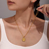 Double Layer Clavicle Necklace With Queen Elizabeth Image Stainless Steel 18K Gold Plated Geometric Design