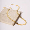 Double Layer Cross Flat Snake Chain Necklace For Women Stainless Steel Pvdp Furnace Real Gold Plated Geometric Style