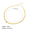 Double Layer Cross Flat Snake Chain Necklace For Women Stainless Steel Pvdp Furnace Real Gold Plated Geometric Style