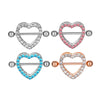 Sexy Heart Stainless Steel Inlay Rhinestones Nipple Ring