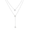 Double Layer Diamond Encrusted Women's Light Luxury Niche Stacked Y Shaped Titanium Steel Necklace With Electroplating And Geometric Design