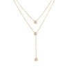 Double Layer Diamond Encrusted Women's Light Luxury Niche Stacked Y Shaped Titanium Steel Necklace With Electroplating And Geometric Design