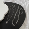 Double Layer Geometric Alloy Necklace With Electroplated Pendant And Snake Bone Chain Exquisite Minimalist Sweater Chain For Women