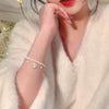 Double Layer Imitation Pearl Camellia Handmade Bracelet For Women Light Luxury Elegant Fashion Niche Jewelry