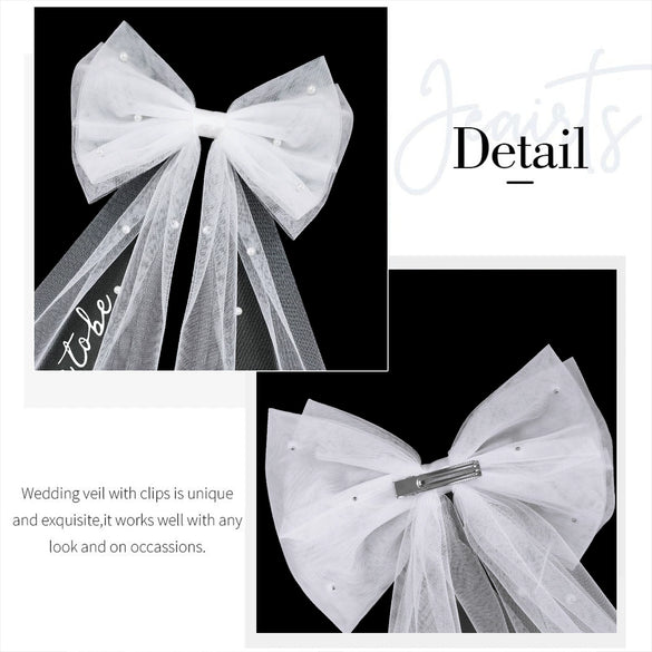Double Layer Nylon Bow Mesh Headdress For Women Embroidery Hairpin
