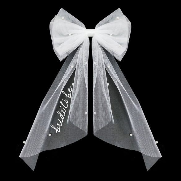 Double Layer Nylon Bow Mesh Headdress For Women Embroidery Hairpin