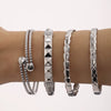 Double Layer Open Bracelet Stainless Steel Light Luxury Geometric Furnace Vacuum Plating 18K Real Gold Non Fading