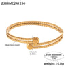 Double Layer Open Bracelet Stainless Steel Light Luxury Geometric Furnace Vacuum Plating 18K Real Gold Non Fading