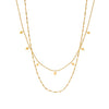 Double Layer Stacked Tassel Necklace Stainless Steel Geometric Electroplating Women's