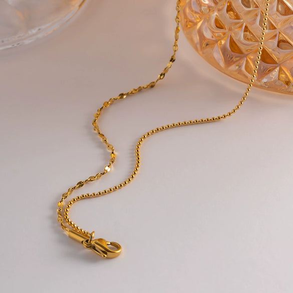 Double Layer Stacked Tassel Necklace Stainless Steel Geometric Electroplating Women's