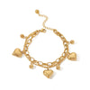 Double Layer Stainless Steel Hollow Heart Pendant Electroplated Fashion All Match Non Fading Women's Bracelet