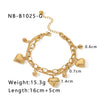 Double Layer Stainless Steel Hollow Heart Pendant Electroplated Fashion All Match Non Fading Women's Bracelet