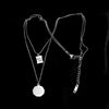 Double Layer Sweater Chain Hip Hop Cyber Clavicle Chain Titanium Steel Necklace For Women With Electroplating And Geometric Letters Numbers Text Pattern