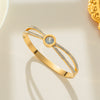 Double Ring Double Diamond Zircon Geometric Rose Gold Electroplated Titanium Steel Women's Bracelet