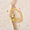 Double Ring Jewelry Stainless Steel Geometric Electroplated 18K Gold For Women