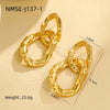 Double Ring Ring Buckle Earrings Stainless Steel Electroplating Fashion Women's