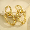 Double Ring Ring Buckle Earrings Stainless Steel Electroplating Fashion Women's