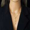 Double Sided Butterfly Flower Steel Ball Tassel Necklace In Fashion Style Made Of Stainless Steel With Electroplating Treatment For Women