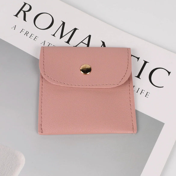 Double Sided Velvet Snap Button Jewelry Packaging Pouch Fabric Necklace Storage Bag Moisture Proof Scratch Resistant
