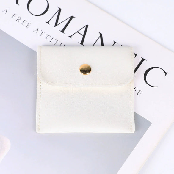 Double Sided Velvet Snap Button Jewelry Packaging Pouch Fabric Necklace Storage Bag Moisture Proof Scratch Resistant