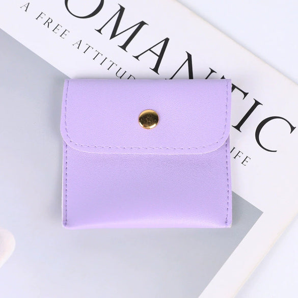 Double Sided Velvet Snap Button Jewelry Packaging Pouch Fabric Necklace Storage Bag Moisture Proof Scratch Resistant