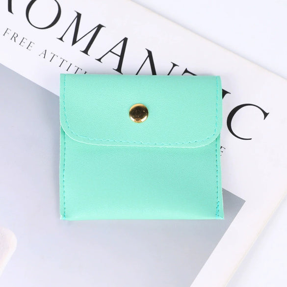 Double Sided Velvet Snap Button Jewelry Packaging Pouch Fabric Necklace Storage Bag Moisture Proof Scratch Resistant