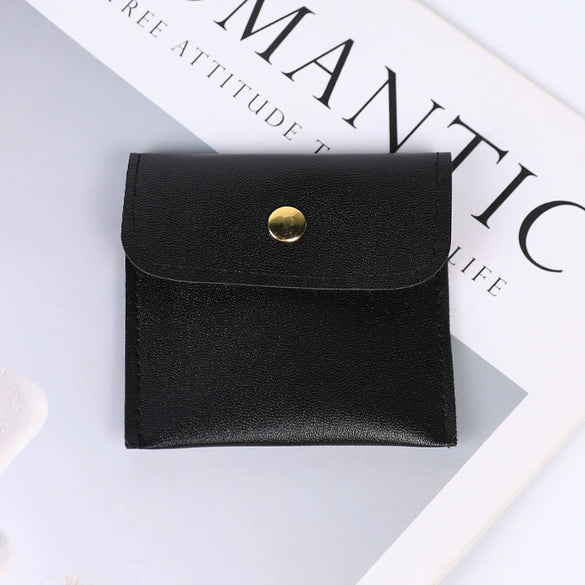 Double Sided Velvet Snap Button Jewelry Packaging Pouch Fabric Necklace Storage Bag Moisture Proof Scratch Resistant