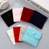 Double Sided Velvet Snap Closure Jewelry Storage Pouch Flip Pocket Fabric Packaging Bag For Rings And Earrings