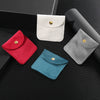 Double Sided Velvet Snap Closure Jewelry Storage Pouch Flip Pocket Fabric Packaging Bag For Rings And Earrings