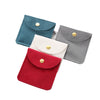 Double Sided Velvet Snap Closure Jewelry Storage Pouch Flip Pocket Fabric Packaging Bag For Rings And Earrings