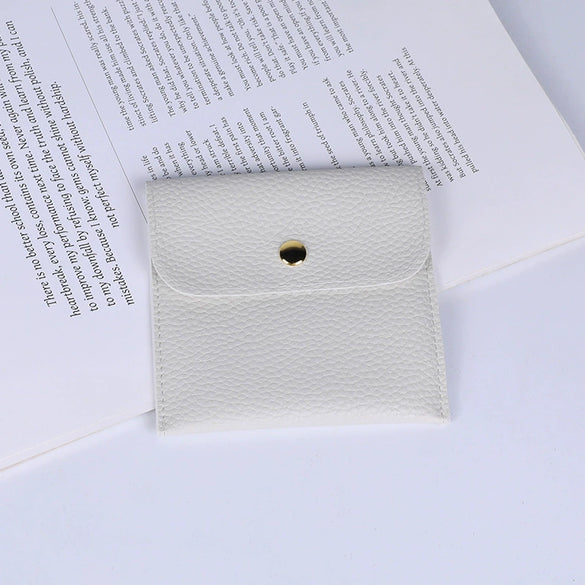 Double Sided Velvet Snap Closure Jewelry Storage Pouch Flip Pocket Fabric Packaging Bag For Rings And Earrings