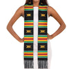 Double Tassel Satin Shawl Scarf With Color Printing For Adult