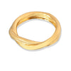 Doublelayer Crosswinding Women's Retro Elegant Geometric Titanium Steel Goldplated Ring