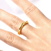 Doublelayer Crosswinding Women's Retro Elegant Geometric Titanium Steel Goldplated Ring