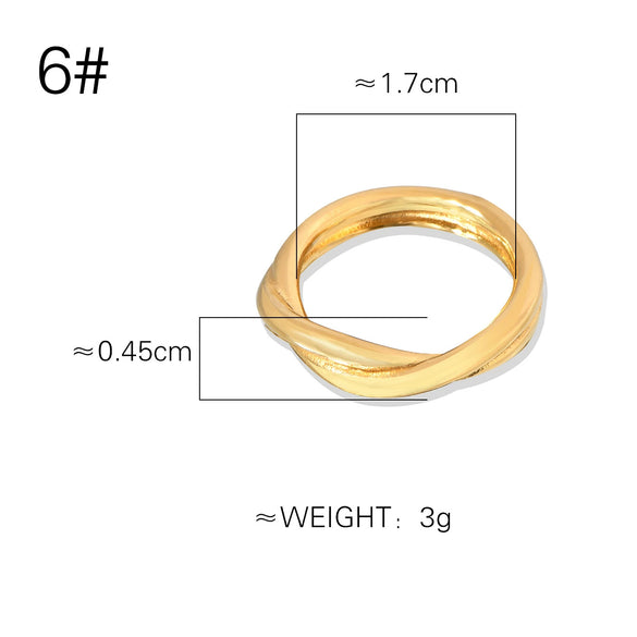 Doublelayer Crosswinding Women's Retro Elegant Geometric Titanium Steel Goldplated Ring