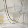 Doublelayer Fashion Exquisite Stainless Steel Blade Chain Necklace With Pvd Furnace Vacuum Real Gold Plating