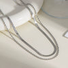 Doublelayer Fashion Exquisite Stainless Steel Blade Chain Necklace With Pvd Furnace Vacuum Real Gold Plating
