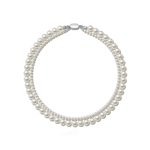 Doublelayer Freshwater Pearl Handmade Women's Clavicle Chain Necklace