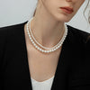 Doublelayer Freshwater Pearl Handmade Women's Clavicle Chain Necklace