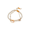 Doublelayer Imitation Pearl Jewelry Set With Stars Sun And Moon Clouds Universe Pattern Electroplated Bracelet And Necklace For Women