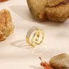 Doublelayer Inlaid Zircon Open Ring Copper Geometric Electroplating Women's